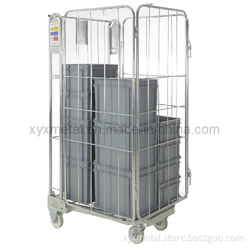3-Sided Storage Folding Metal Wire Gabion Roll Cage Container